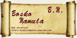 Boško Mamula vizit kartica